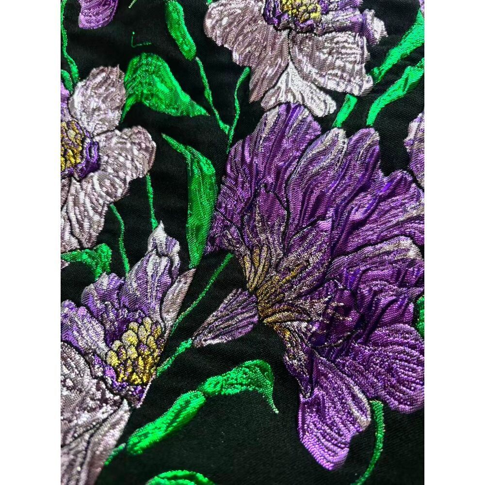 NWT.$4.5k Carolina Herrera Metallic Floral Brocade Shift Dress Sz 2 - Picture 12 of 16